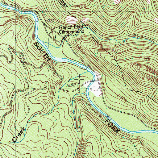 Topographic Map of Hard Rock Recreation Site, OR