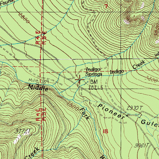 Topographic Map of Indigo Springs Recreation Site, OR