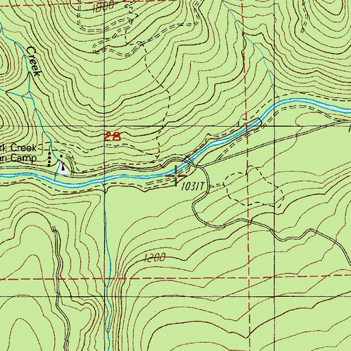 Topographic Map of Johnny Creek Recreation Site, OR