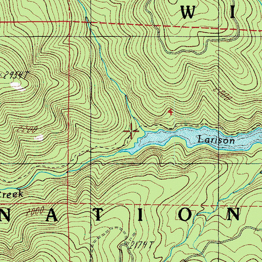 Topographic Map of Larison Cove Canoe-In Recreation Site, OR