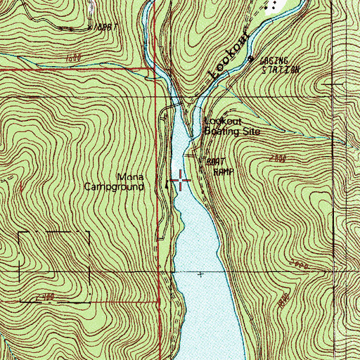 Topographic Map of Lookout Recreation Site, OR