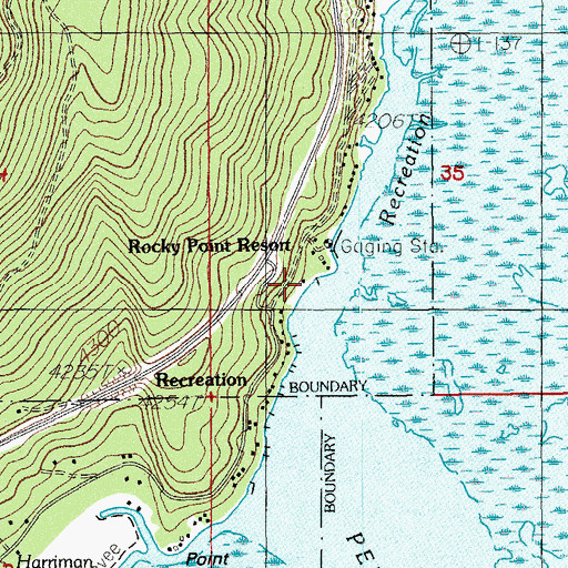 Topographic Map of Rocky Point Recreation Site, OR