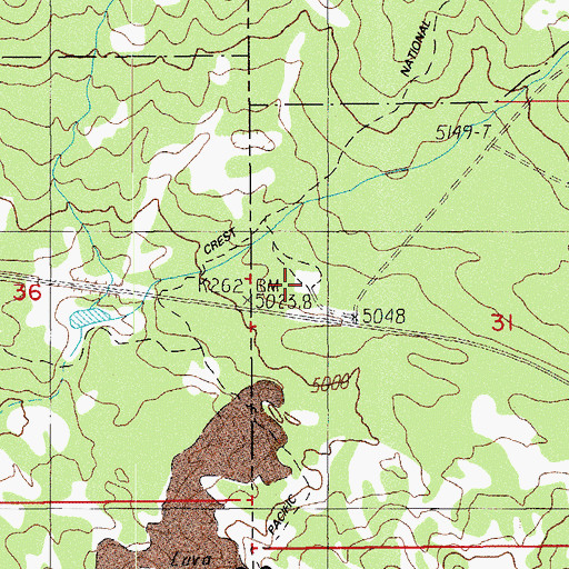 Topographic Map of Summit Sno-Park, OR