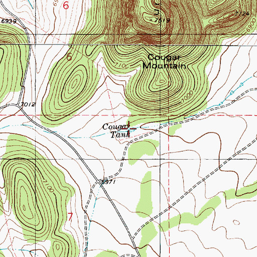 Topographic Map of Cougar Tank, NM