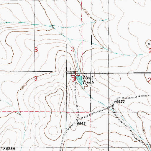 Topographic Map of West Tank, NM