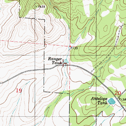 Topographic Map of Ranger Tank, NM