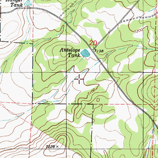 Topographic Map of Antelope Tank, NM