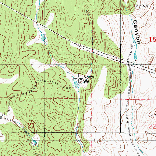 Topographic Map of North Well, NM