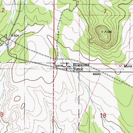 Topographic Map of Bookout Tank, NM