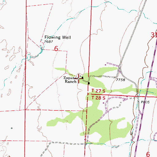 Topographic Map of Zapata Ranch, CO