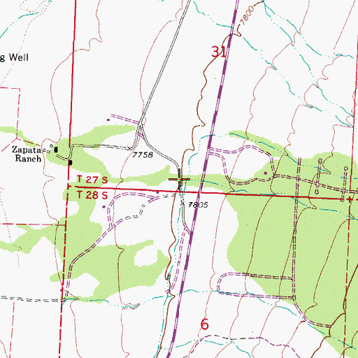 Topographic Map of South Zapata Creek, CO