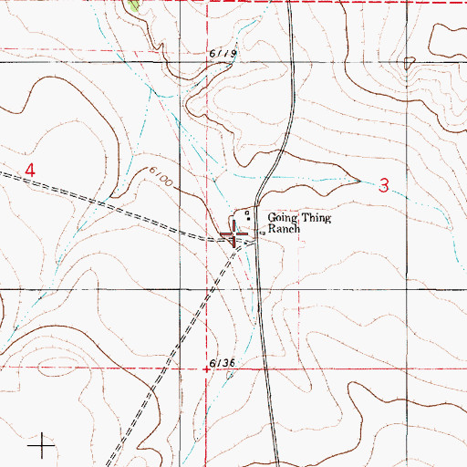 Topographic Map of Going Thing Ranch, NM