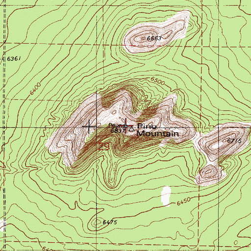 Topographic Map of Pino Mountain, NM