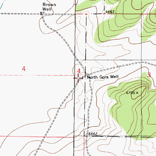Topographic Map of North Gora Well, NM
