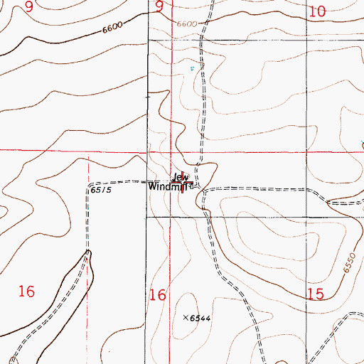 Topographic Map of Jew Windmill, NM