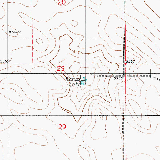 Topographic Map of Barrel Lake, NM
