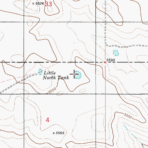 Topographic Map of Little North Tank, NM