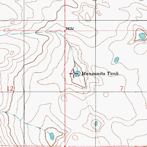 Topographic Map of Manzanita Tank, NM