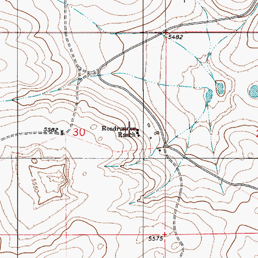 Topographic Map of Roadrunner Ranch, NM