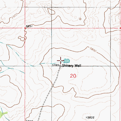 Topographic Map of Shinery Well, NM
