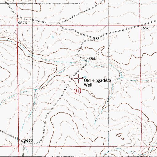 Topographic Map of Old Hogadero Well, NM