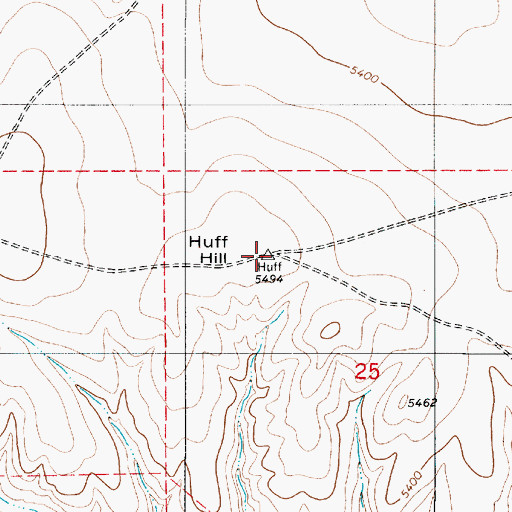 Topographic Map of Huff Hill, NM