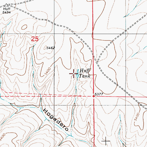 Topographic Map of Huff Tank, NM
