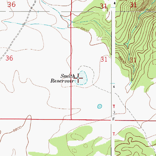 Topographic Map of Smith Reservoir, CO