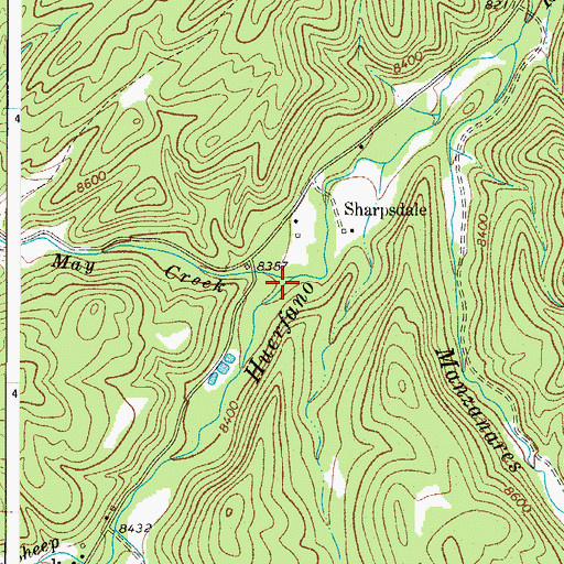 Topographic Map of May Creek, CO