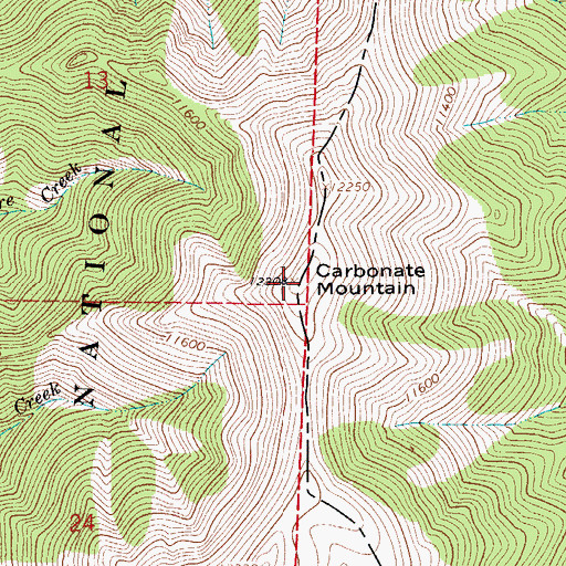 Topographic Map of Carbonate Mountain, CO