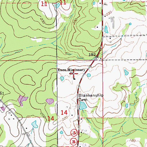 Topographic Map of Union Cemetery Number 2, AR