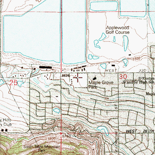 Topographic Map of Maple Grove Park, CO