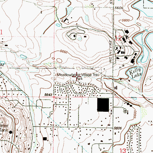 Topographic Map of Meadowbrook Village Trail Park, CO