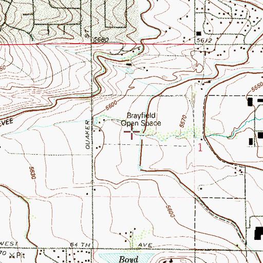 Topographic Map of Brayfield Open Space, CO