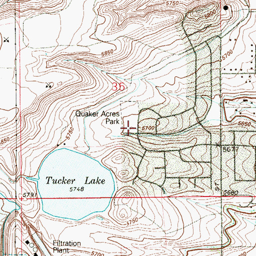 Topographic Map of Quaker Acres Park, CO