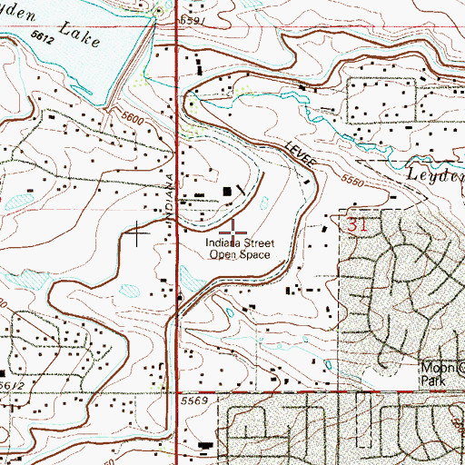 Topographic Map of Indiana Street Open Space, CO