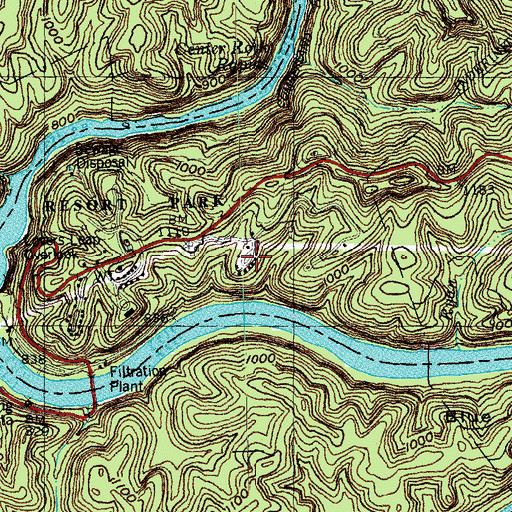 Topographic Map of Cumberland Falls Post Office (historical), KY
