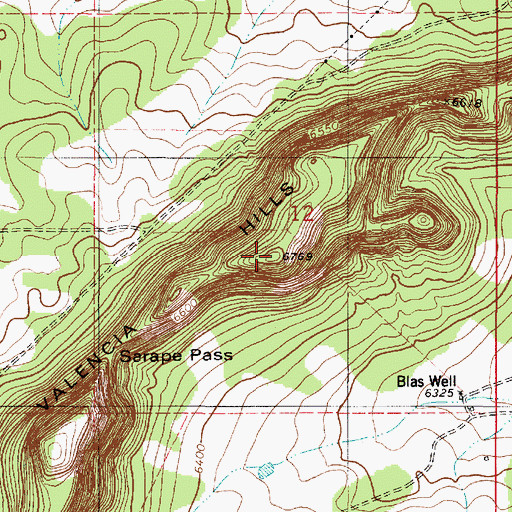 Topographic Map of Valencia Hills, NM