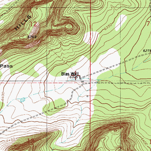 Topographic Map of Blas Well, NM