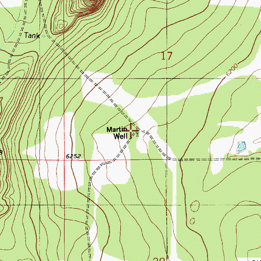 Topographic Map of Martin Well, NM