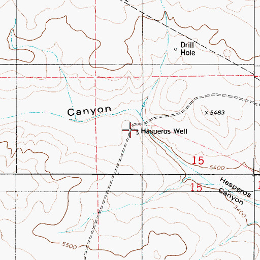 Topographic Map of Hasperos Well, NM