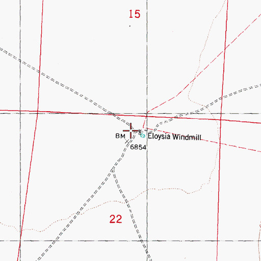 Topographic Map of Elosia Windmill, NM