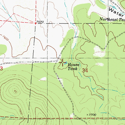 Topographic Map of House Tank, NM