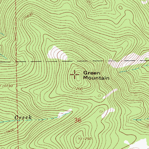 Topographic Map of Green Mountain, CO