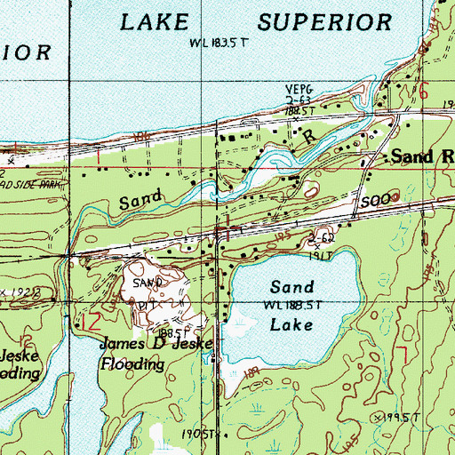 Topographic Map of Sand River Post Office (historical), MI