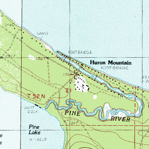 Topographic Map of Huron Mountain Post Office (historical), MI