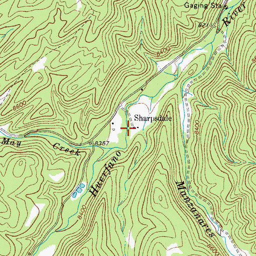 Topographic Map of Sharpsdale, CO