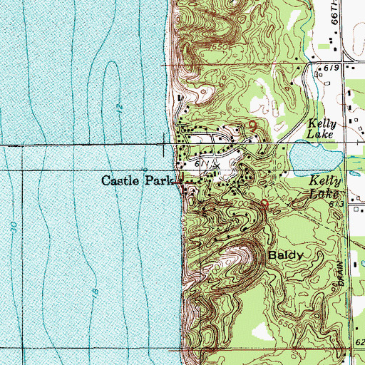 Topographic Map of Castle Park Post Office (historical), MI