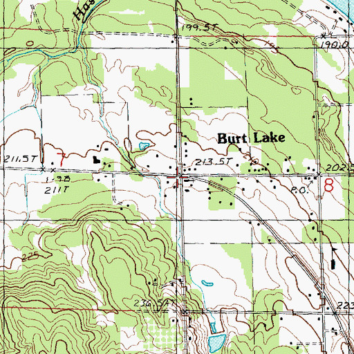 Topographic Map of Burt Lake Post Office (historical), MI