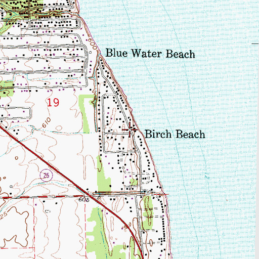 Topographic Map of Birch Beach Post Office (historical), MI